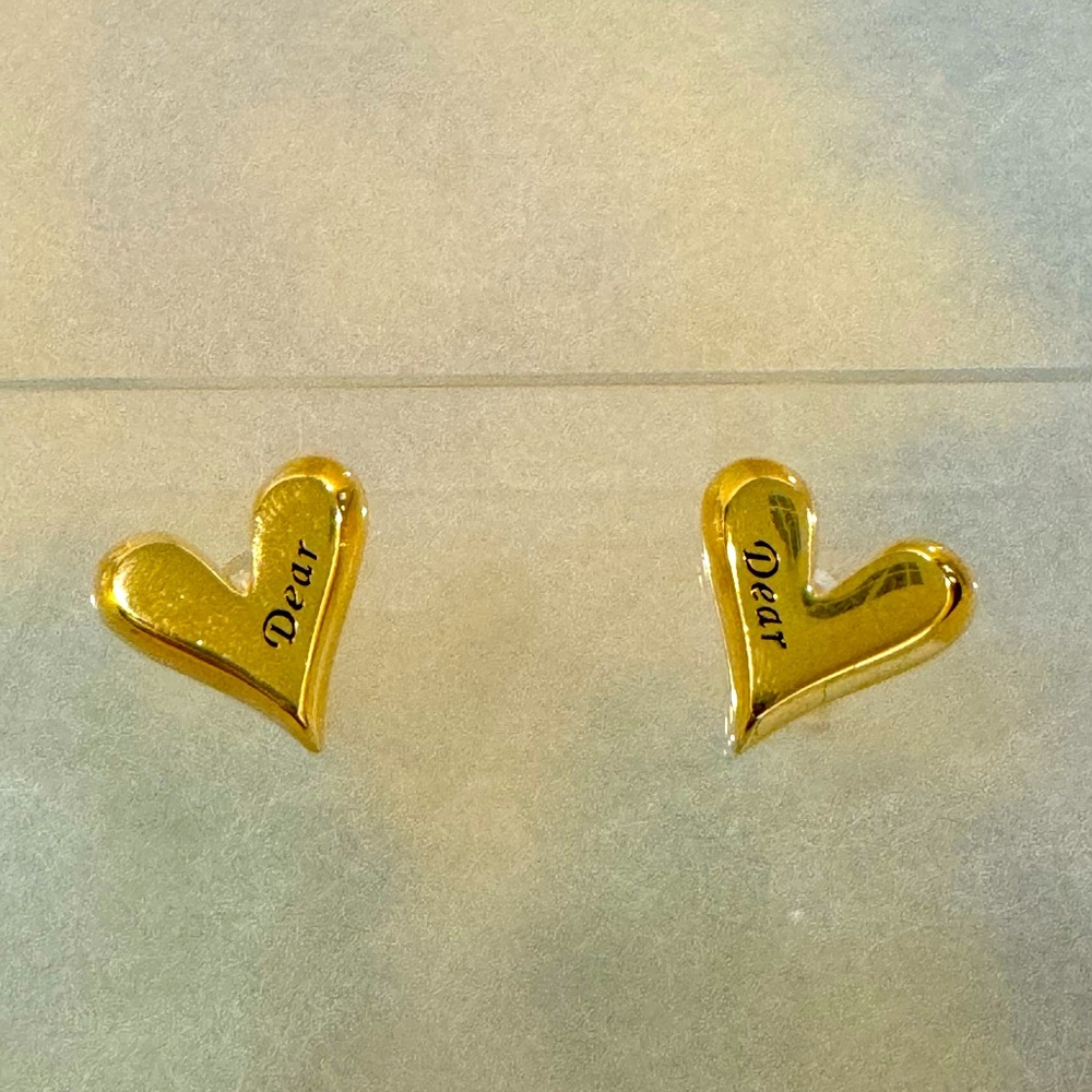 Heart earrings. 14k gold plated sterling silver.